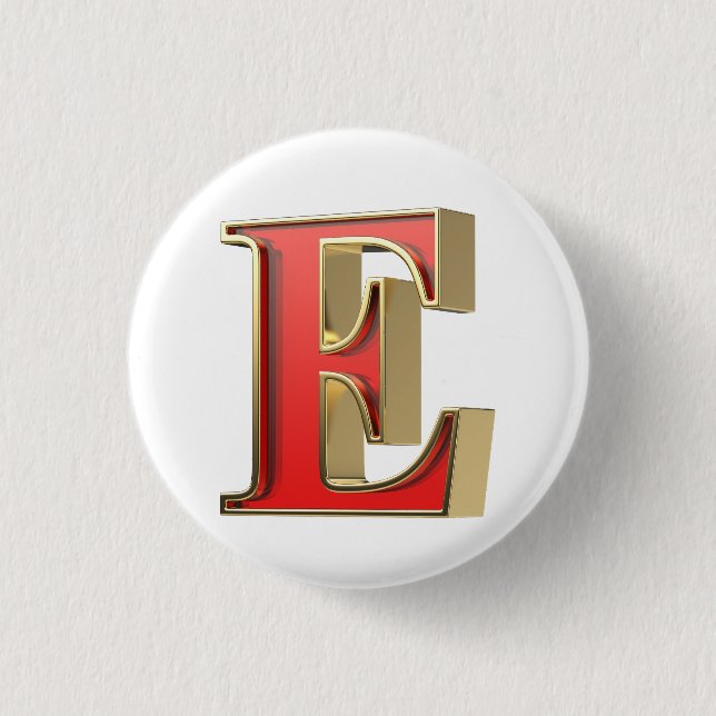 Rotglasbuchstabe E Button (Vorderseite)