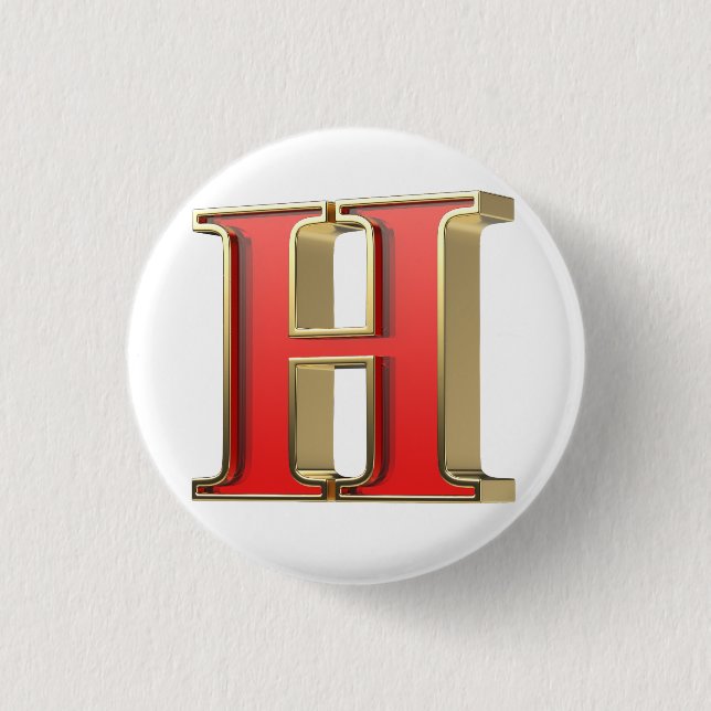 Rotglasbuchstabe H Button (Vorderseite)