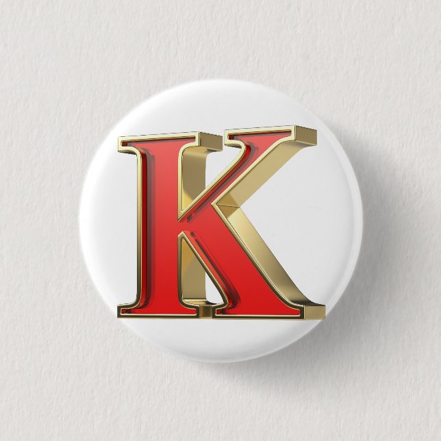 Rotglasbuchstabe K Button (Vorderseite)
