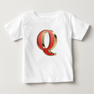 Rotglasbuchstabe Q Baby T-shirt