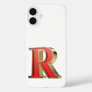 Rotglasbuchstabe R iPhone 16 Plus Hülle
