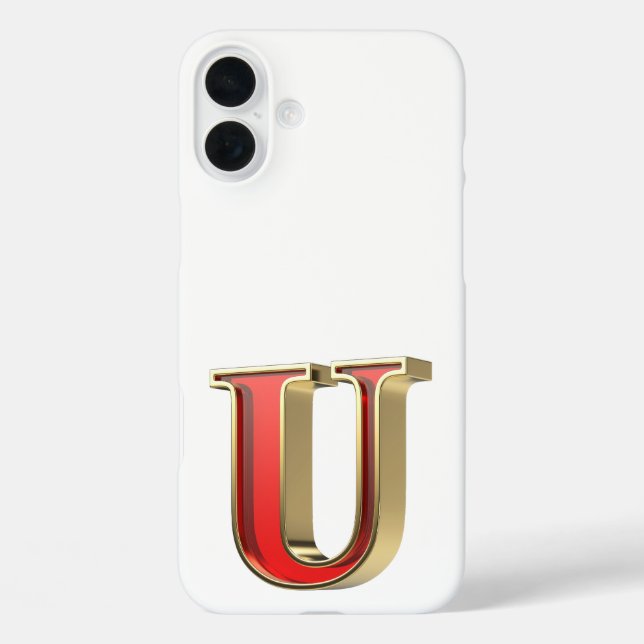 Rotglasbuchstabe U Case-Mate iPhone Hülle (Rückseite)