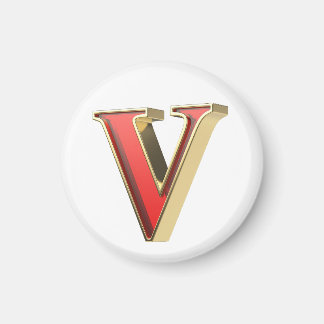 Rotglasbuchstabe V Magnet