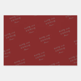 Rotglücklicher Geburtstag Geschenkpapier Set