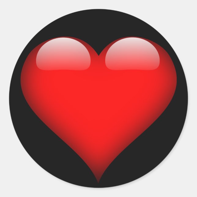 Rotglühendes Herz, Valentinstag, Aufkleber für die (Vorderseite)
