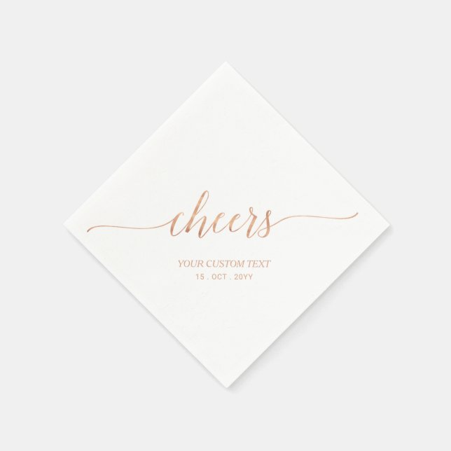 Rotgold | Elegante stilvolle Briefing Cheers Event Serviette (Ecke)