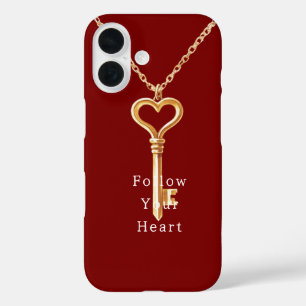 Rotgold-Herz-Kette iPhone 16 Hülle