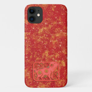 Rotgold Mondjahr Chinesisches Neujahr Zodiakusschw Case-Mate iPhone Hülle
