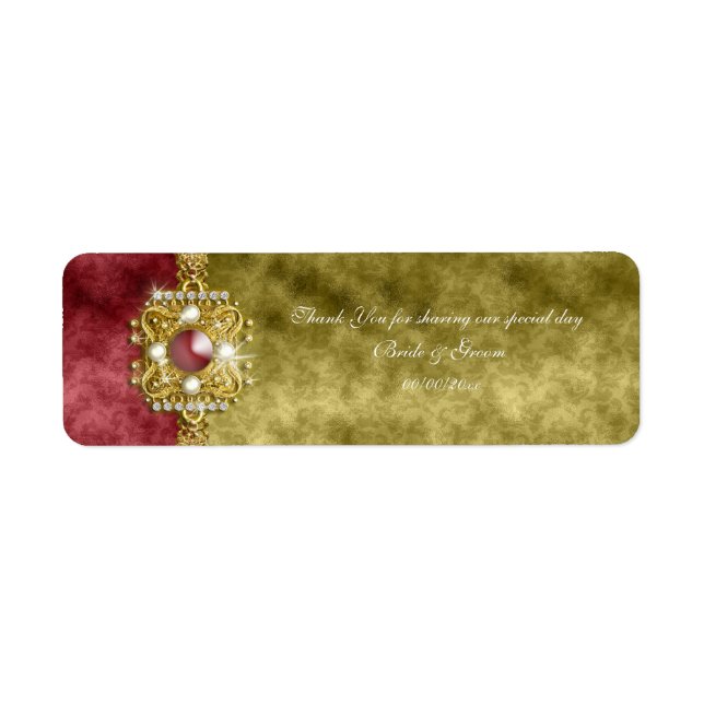 Rotgold-Olivendamask-Hochzeit (Vorne)