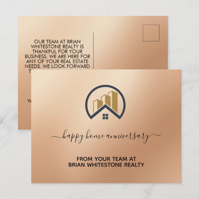 Rotgold | Red Color Real Anwesen Postkarte (Vorne/Hinten)