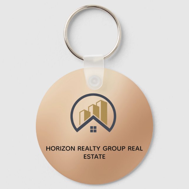 Rotgold | Red Color Real Anwesen Sign Schlüsselanhänger (Rückseite)