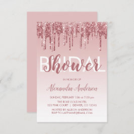 Rotgold | Rosa Sparkle Glitzer Brautparty Einladung