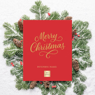 Rotgold-Schrift Geschäft-Logo Weihnachtskarte