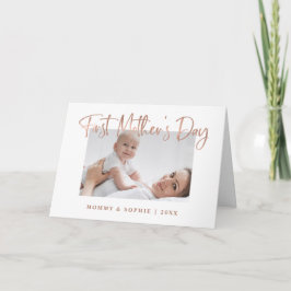 Rotgold | Script First Mother's Day Foto Card Karte