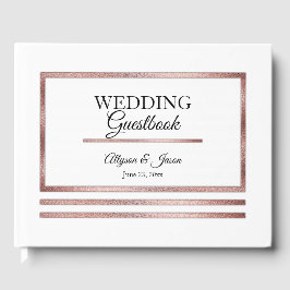 Rotgold | White Modern Simple Elegante Wedding Gästebuch