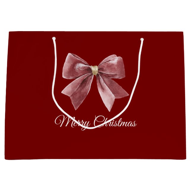 Rotgoldene Bogenweihnachten Große Geschenktüte (Vorderseite)