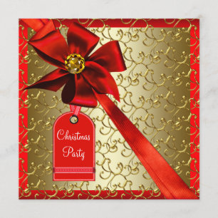 Rotgoldene Firmen-Weihnachtsfeier-Einladungen Einladung