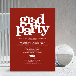 Rotgrad Party Moderne fette Typografie Einladung