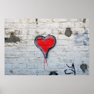 Rotgraffiti-Herz Poster