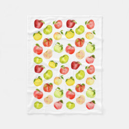 Rotgrüne Apfelillustrierung Aquarellfarben Herbst Fleecedecke