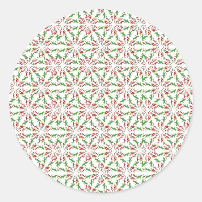 Rotgrüne Schafherde Runder Aufkleber (Vorderseite)