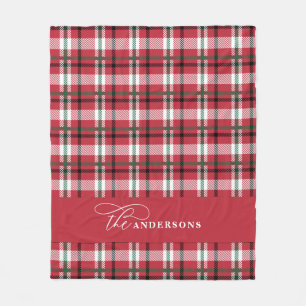 Rotgrüner Karo Tartan Drehbuch personalisiert Fleecedecke