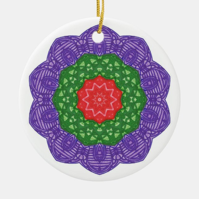 Rotgrünes Lila Kaleidoskop Weihnachtsschmuck (Vorne)