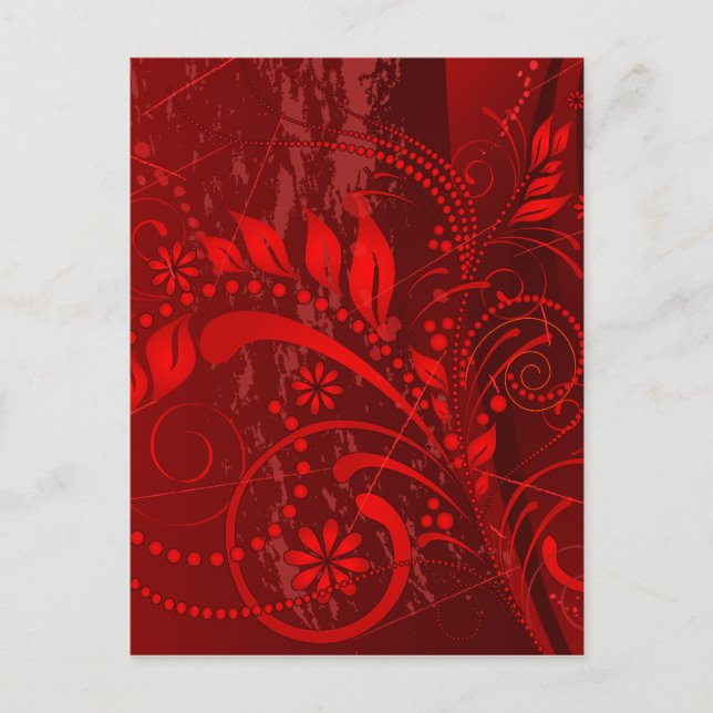 Rotgrunge Postkarte (Vorderseite)