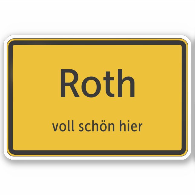 Roth Aufkleber Sticker Autoaufkleber (Vorderseite)