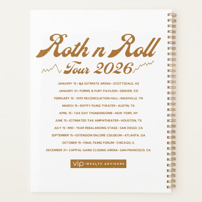 Roth n Roll World Tour Planer (Rückseite)