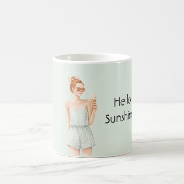 Rothaarig Minze Top Hello Sunshine Eis Strand Kaffeetasse (Mittel)