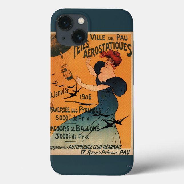 Rothaarige Frau erwartet Ballon-Vogel-Plakat Case-Mate iPhone Hülle (Rückseite)