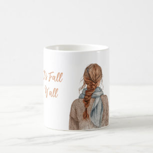 Rothaarige Frau mit Hut Kürbis Es ist Herbst Leute Kaffeetasse