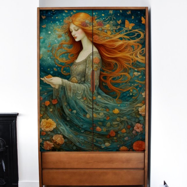 Rothaarige Mädchen mit Blume Seidenpapier (Von Creator hochgeladen)