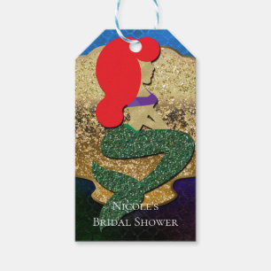 Rothaarige Meerjungfrau Goldene Muschel Partygesch Geschenkanhänger