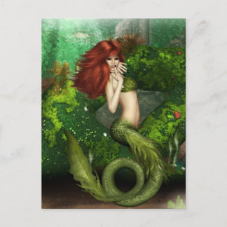 Rothaarige Mermaid Postkarte