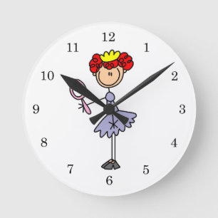 Rothaarige Prinzessin Runde Wanduhr