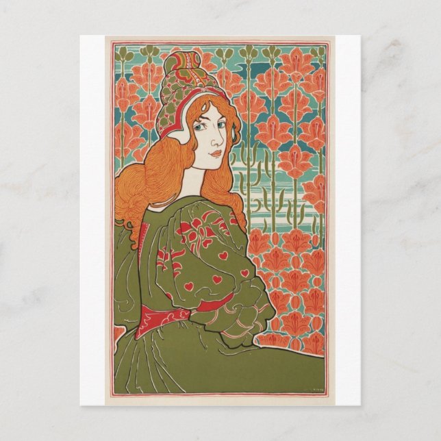 Rothaariges Mädchen Postkarte (Vorderseite)
