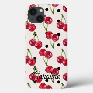 Rotharnpolka-Punkte gürmisch Vintag personalisiert Case-Mate iPhone Hülle