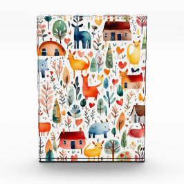 Rothäuser und Häuser niedliche Papierblätter Fotoblock