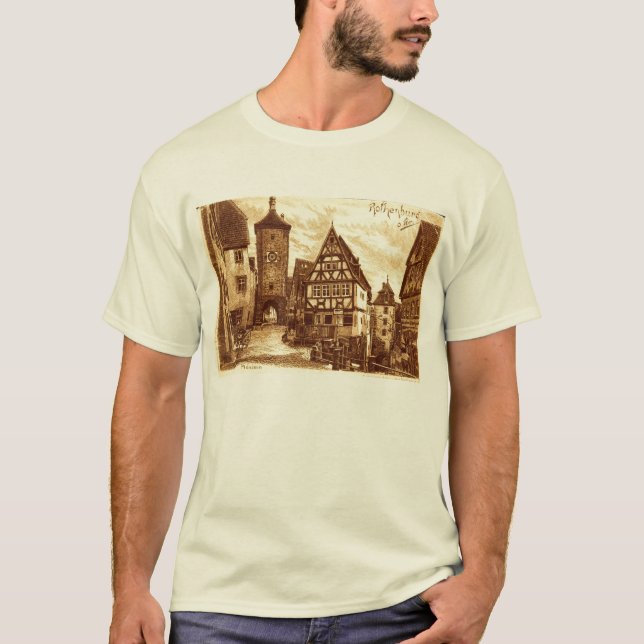Rothenburg Deutschland 1907 Vintag T-Shirt (Vorderseite)