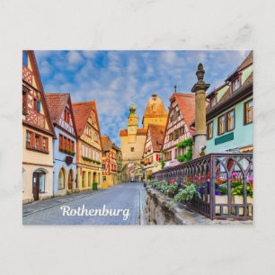 Rothenburg, Deutschland mittelalterliche Straßenba Postkarte
