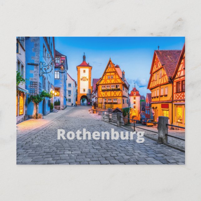 Rothenburg, Deutschland Street City View Postkarte (Vorderseite)