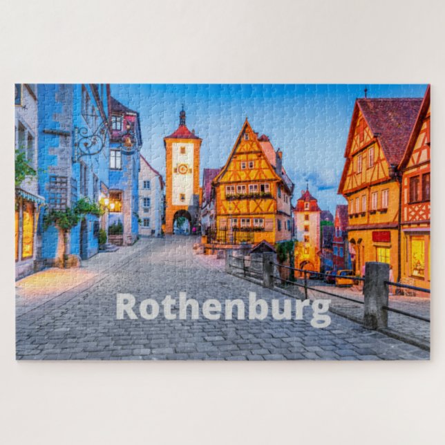 Rothenburg, Deutschland Street City View Puzzle (Horizontal)