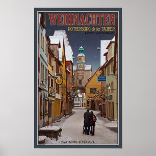 Rothenburg - Markusturm - Weihnachten Poster