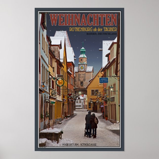 Rothenburg - Markusturm - Weihnachten Poster (Vorne)