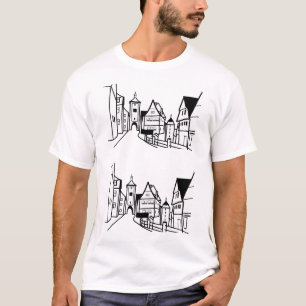 "Rothenburg ob der Tauber, Bayern" Minimalistisc T-Shirt