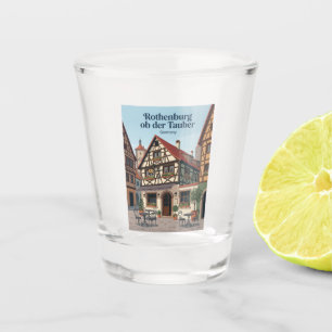 Rothenburg ob der Tauber Caféfassade Deutschland Schnapsglas