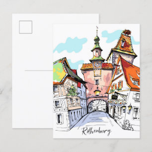 Rothenburg ob der Tauber Deutschland Reise Postkarte