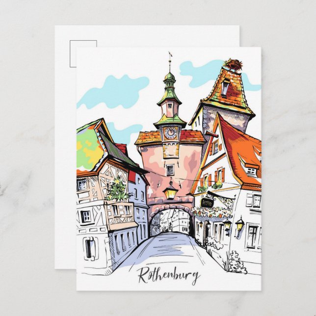 Rothenburg ob der tauber Deutschland Reisen Postkarte (Vorne/Hinten)